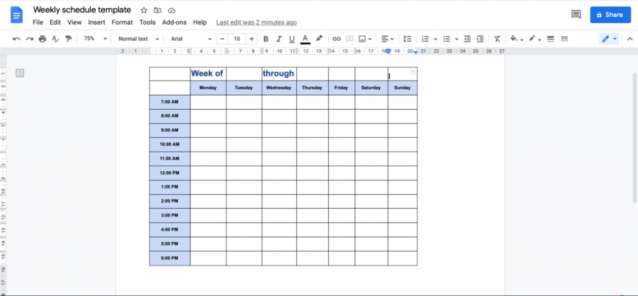 How to Make a Calendar in Google Docs ( Guide + Templates
