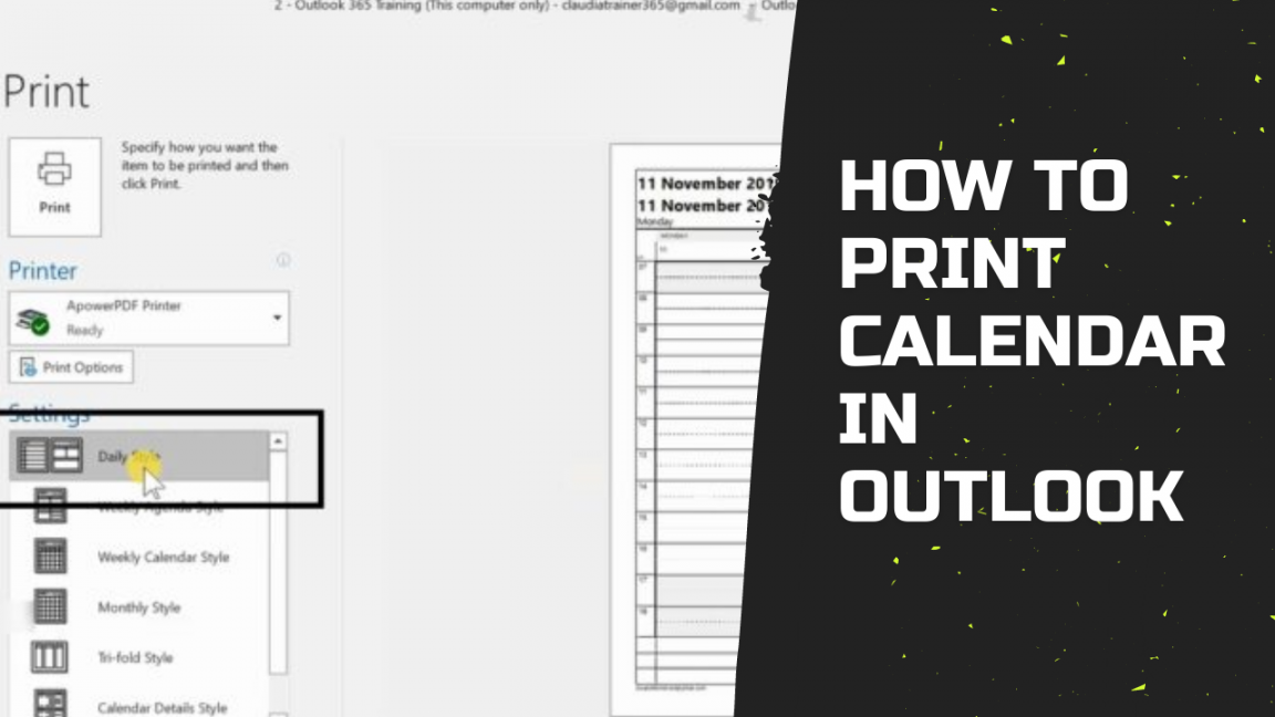 How To Print Calendar In Outlook - Earn & Excel