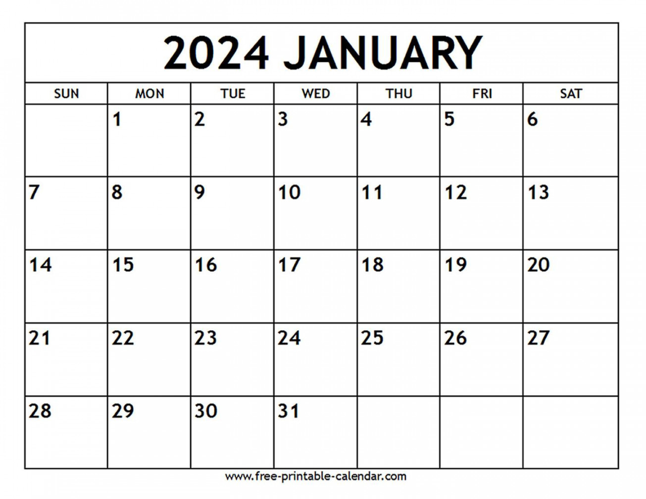 January  Calendar - Free-printable-calendar