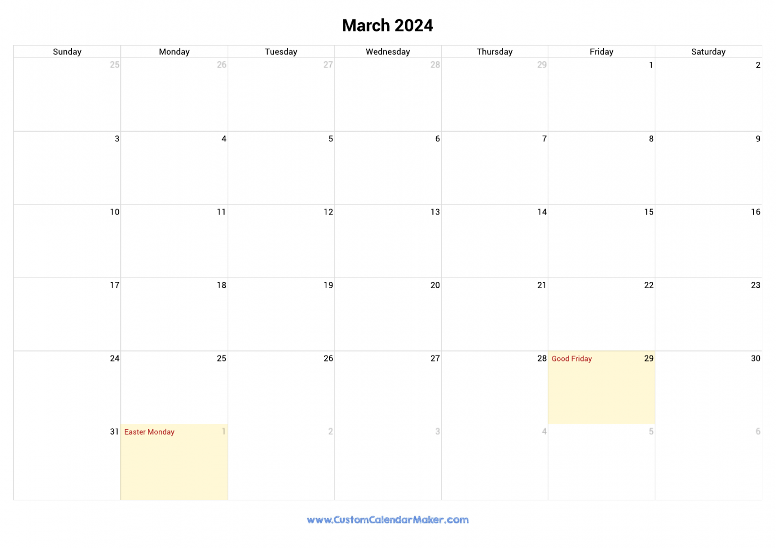 March  Printable Calendar With Australia Holidays
