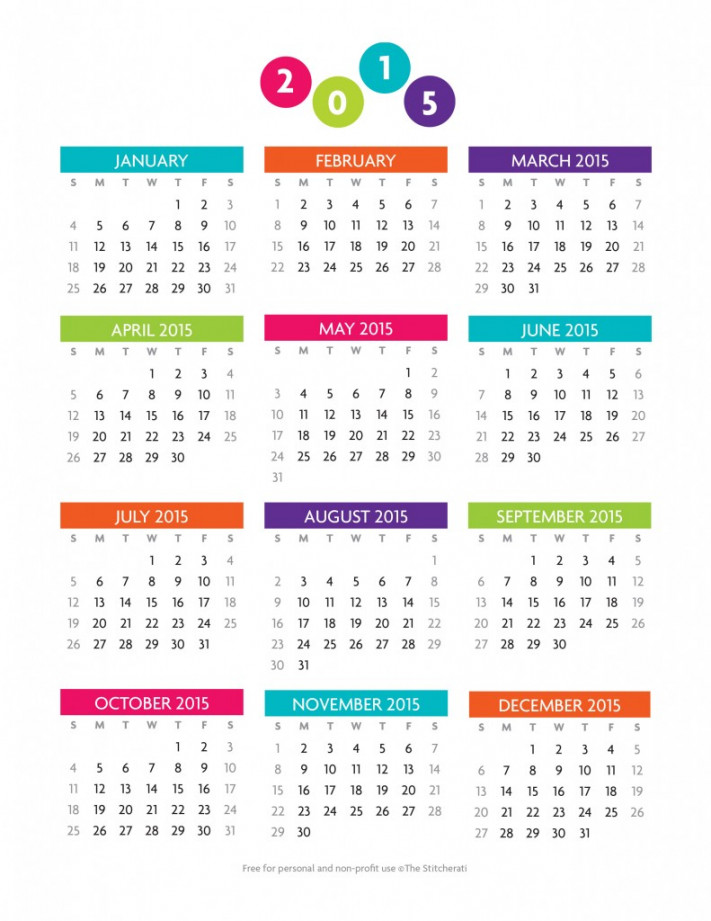Printable  -Month Office Calendar - The Stitcherati