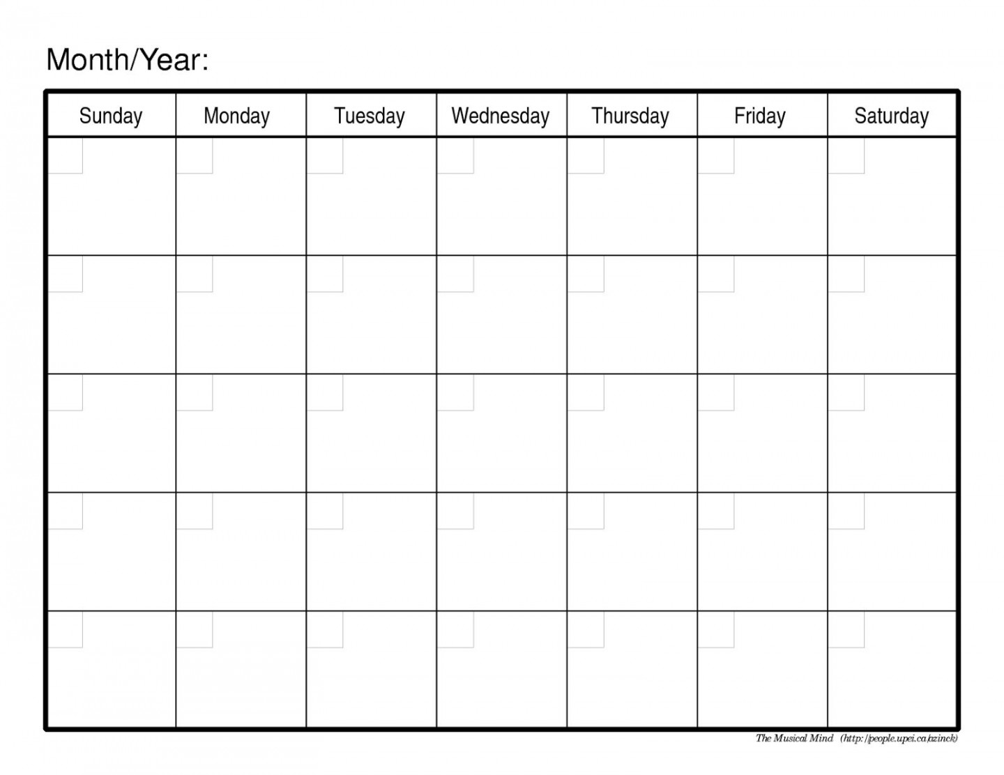 Remarkable Printable Calendar With No Dates  Blank monthly