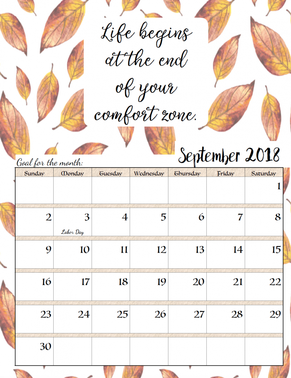 September  Calendar With Quotes  September calendar, Calendar