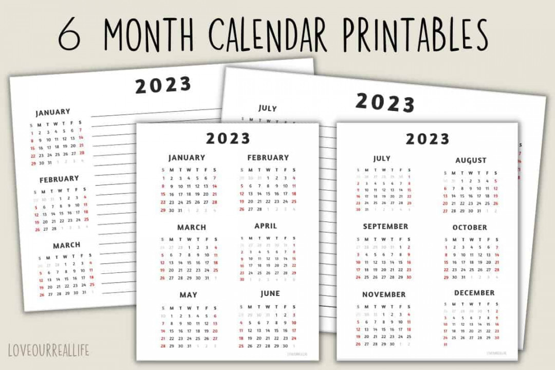 Six Months Calendar Printable - FREE Template ⋆ Love Our Real Life