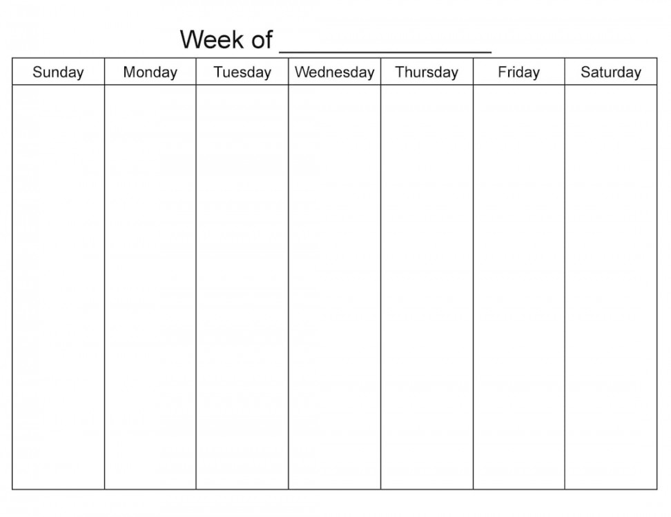 Sunday Start  Day Blank Weekly Calendar Printable - Etsy