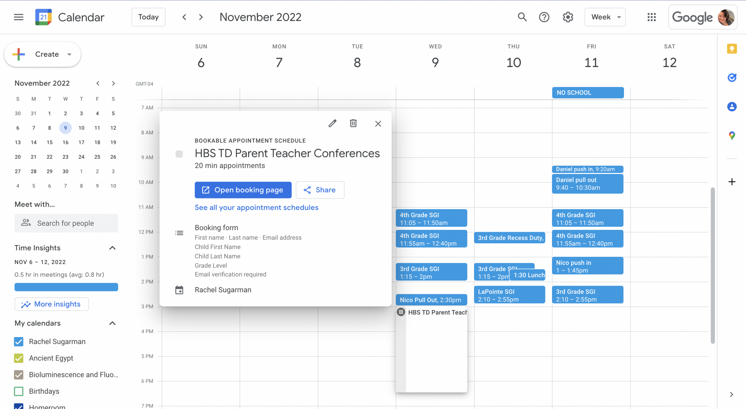 Why is the booking page blank on Google Calendar? - Google