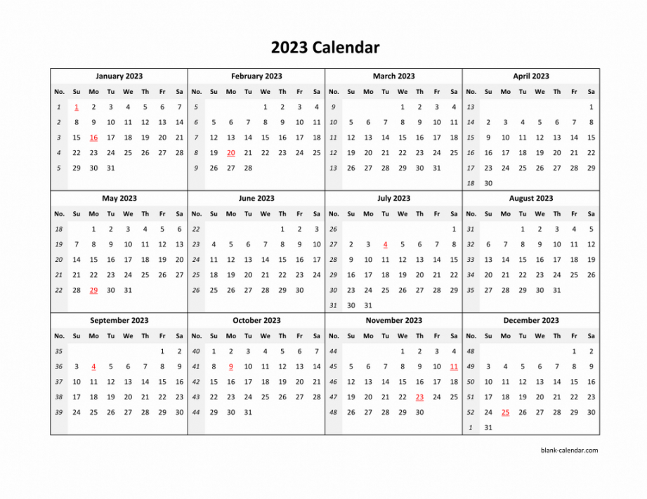Yearly  Calendars