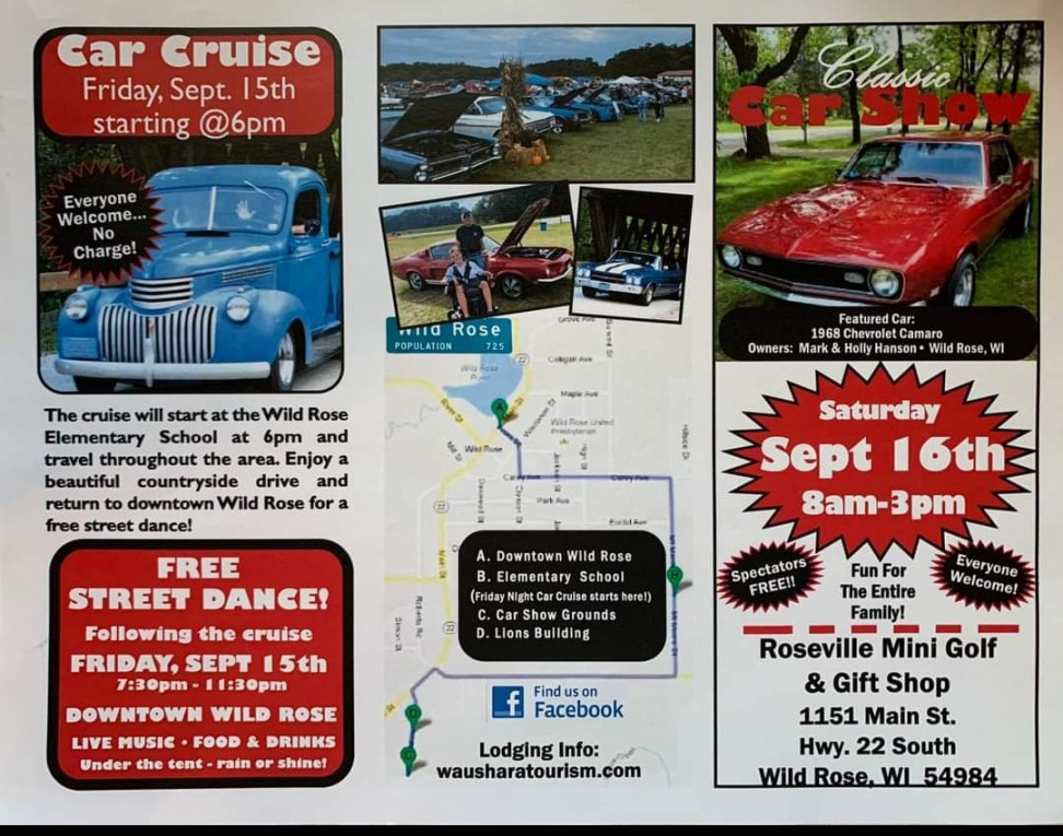 Classic Car Show  Village of Wild Rose, Waushara County, Wisconsin