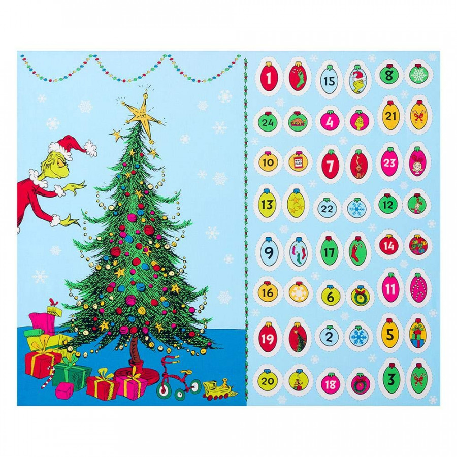 Kaufman How The Grinch Stole Christmas Advent Calendar in PanelHoliday  Quilt Fabric