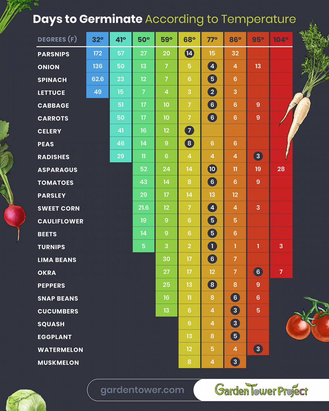 Vegetable Planting Schedule, Hardiness Zone Look-up, & Germination