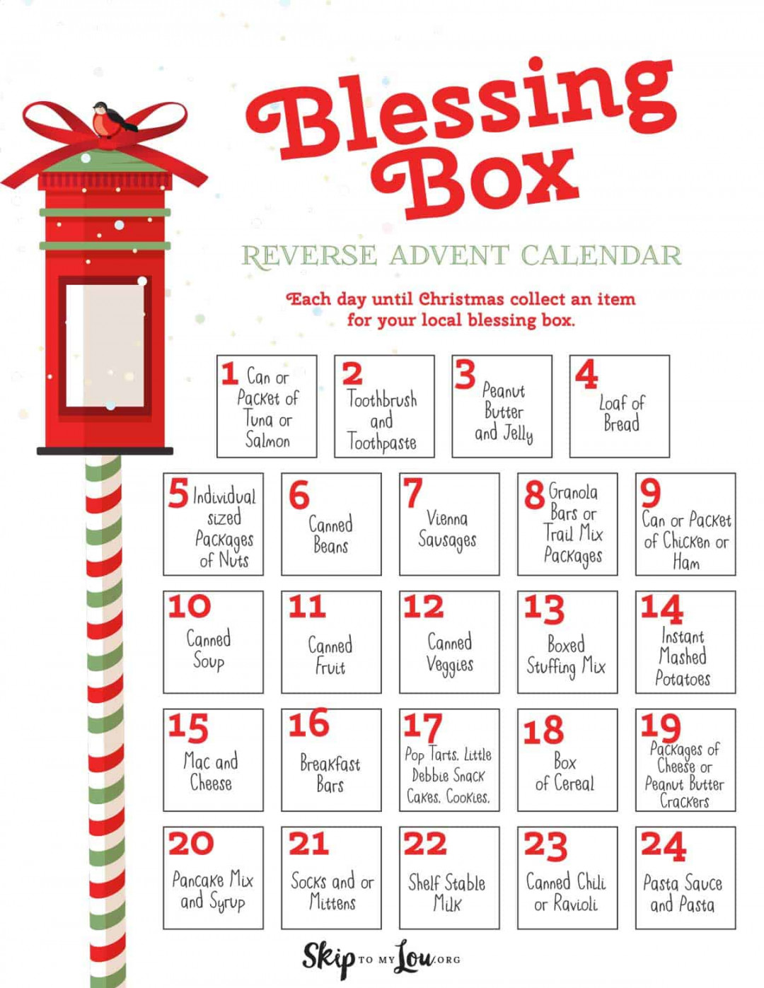 Reverse Advent Calendar  Skip To My Lou