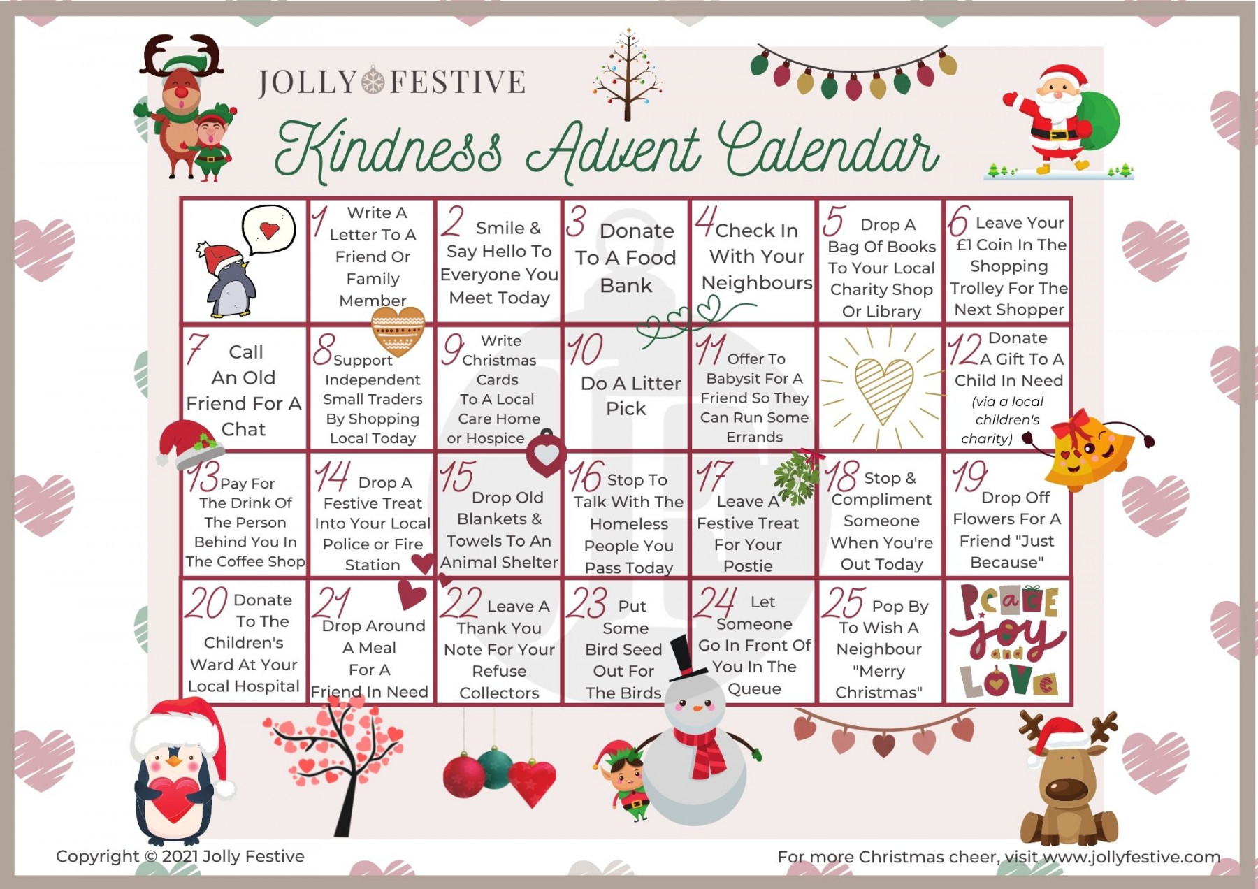 Spread Joy with a Kindness Advent Calendar - Jolly Festive