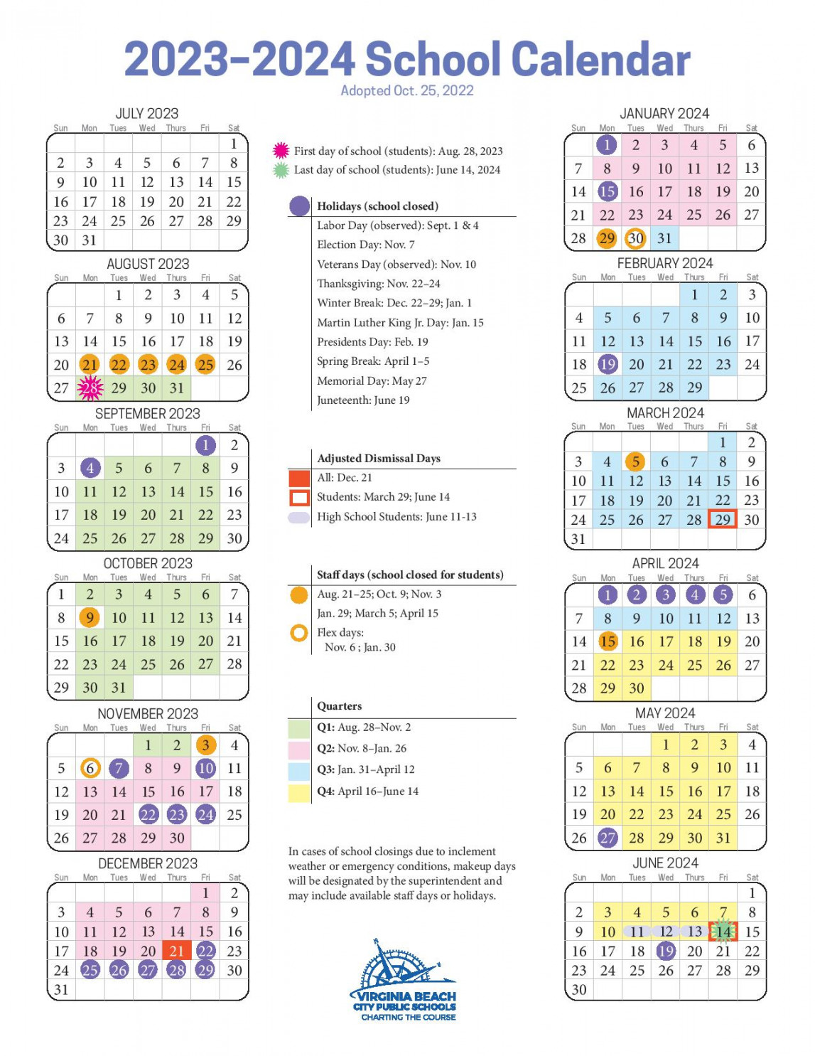 Virginia Beach City Public Schools Calendar  Holidays