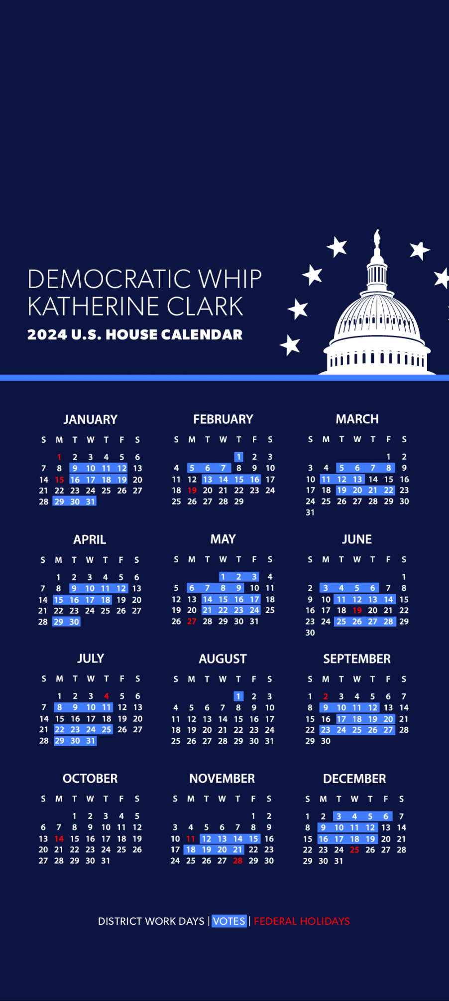 Calendar  Katherine Clark Democratic Whip