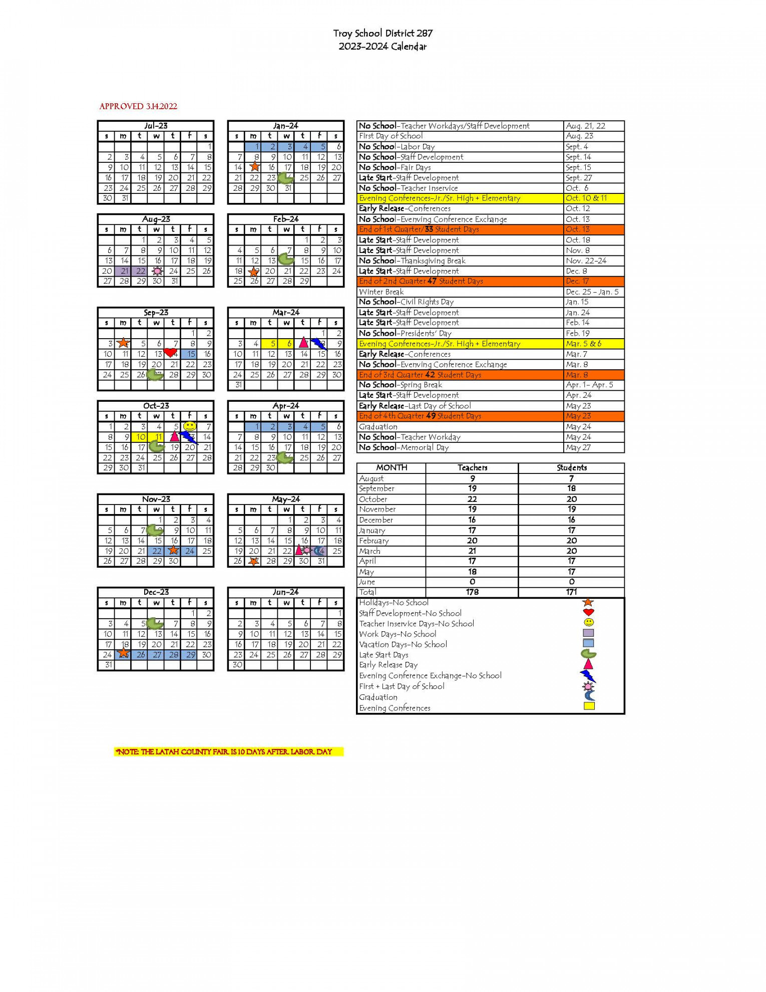 Calendar - Troy Jr/Sr High School