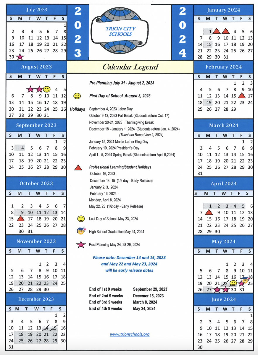 Calendars - Trion Elementary School