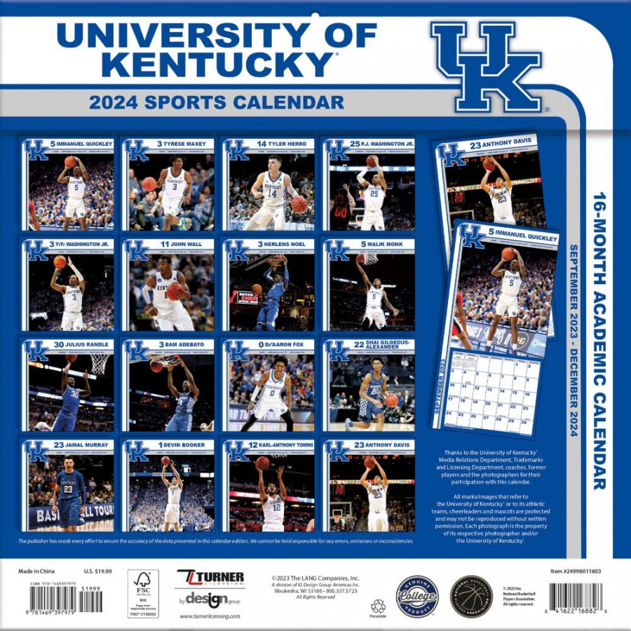 Lang, COL Kentucky Wildcats  Wall Calendar