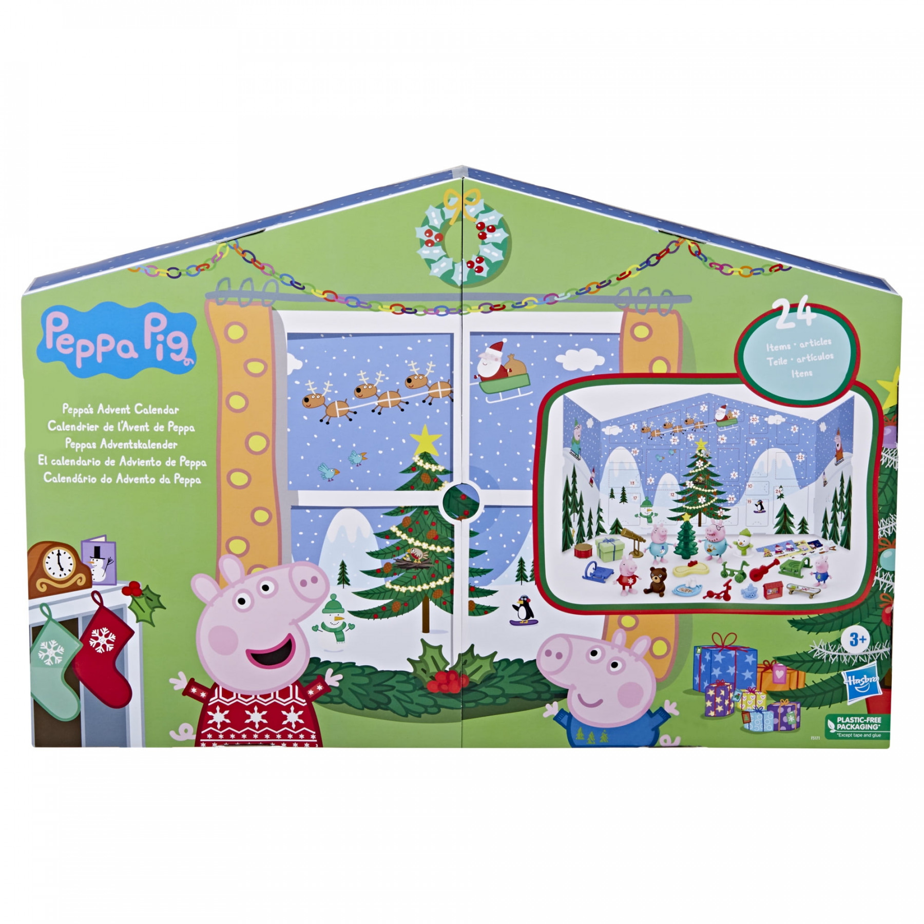 Peppa Pig Peppa’s Kids Advent Calendar,  Surprise Toys,  Holiday Peppa  Pig Family Figures