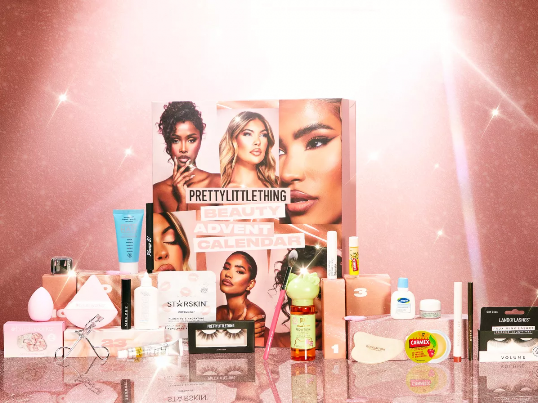 PrettyLittleThing beauty advent calendar  has £ worth of
