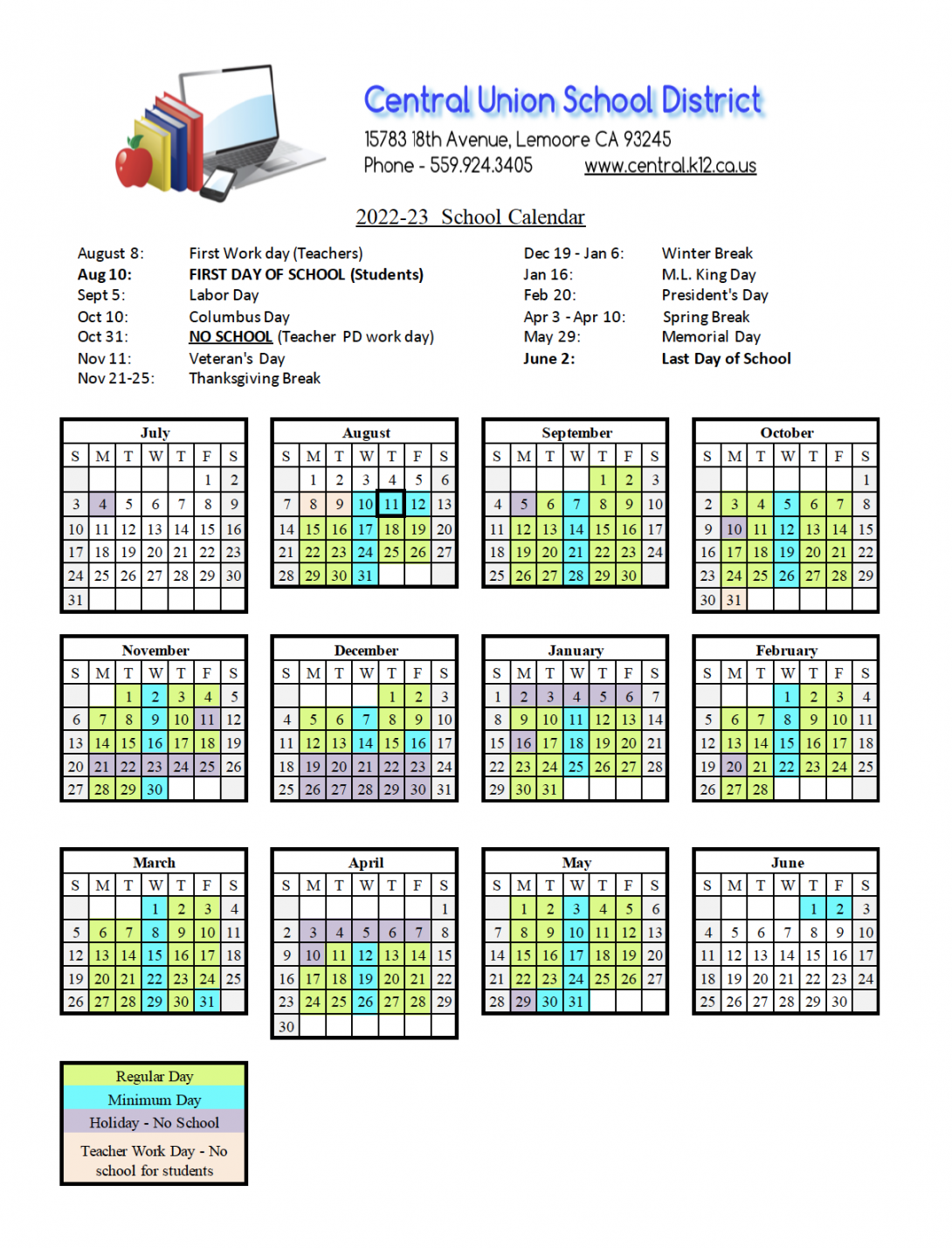 School Calendar - - Stratford Elementary