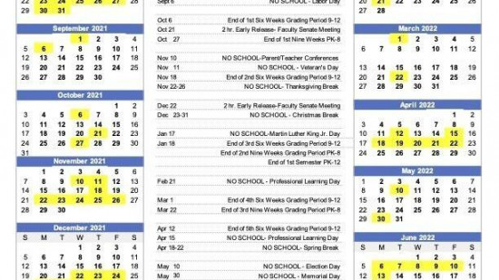 Taylor County Schools Academic Calendar -  WV News  wvnews