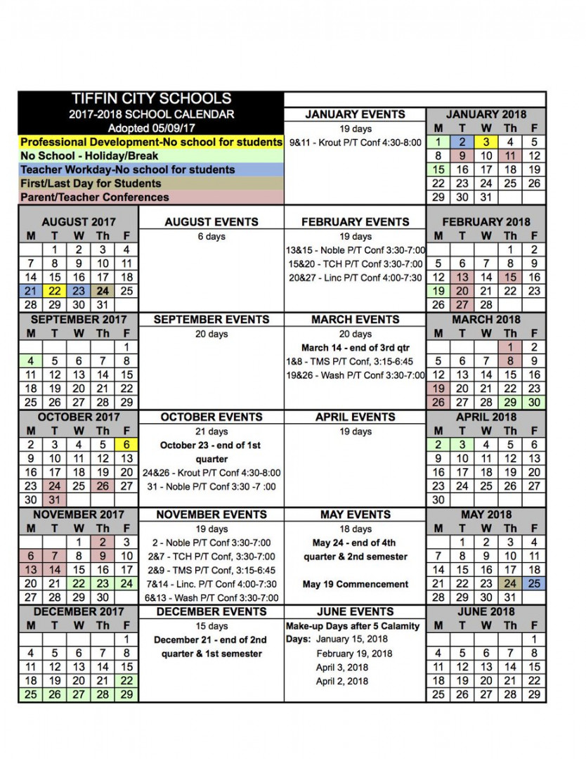 Tiffin City Schools on X: "HAPPY NEW YEAR! Our - calendar