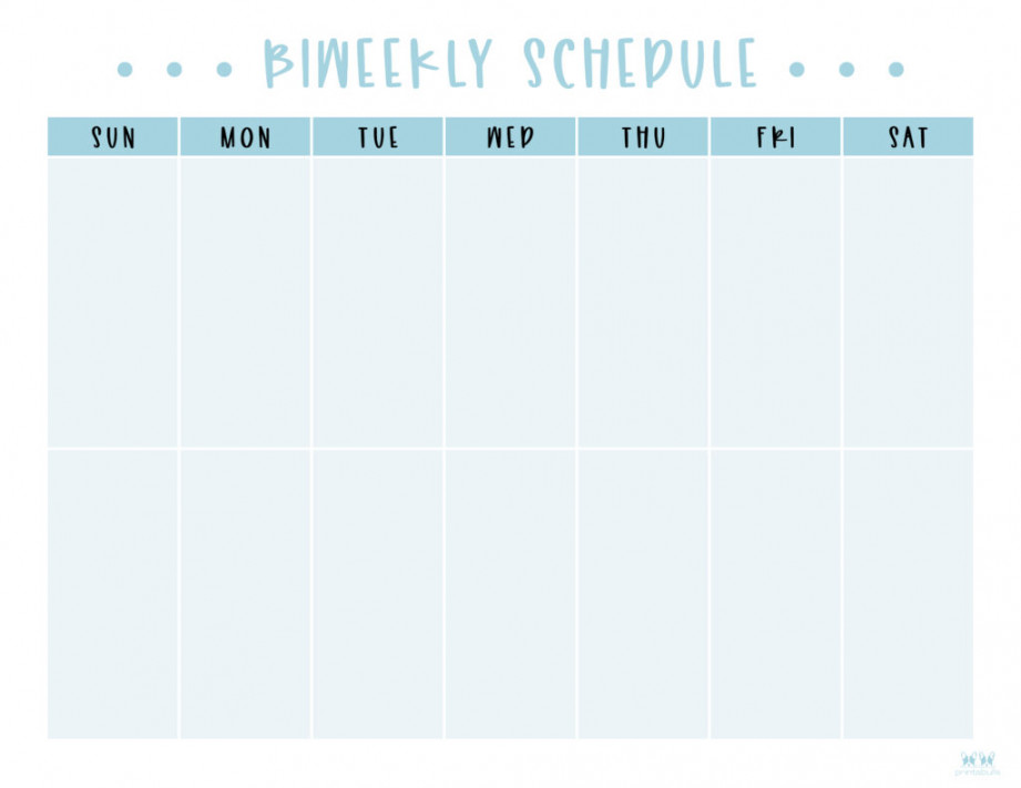 Two Week Planners - Free Printables  Printabulls