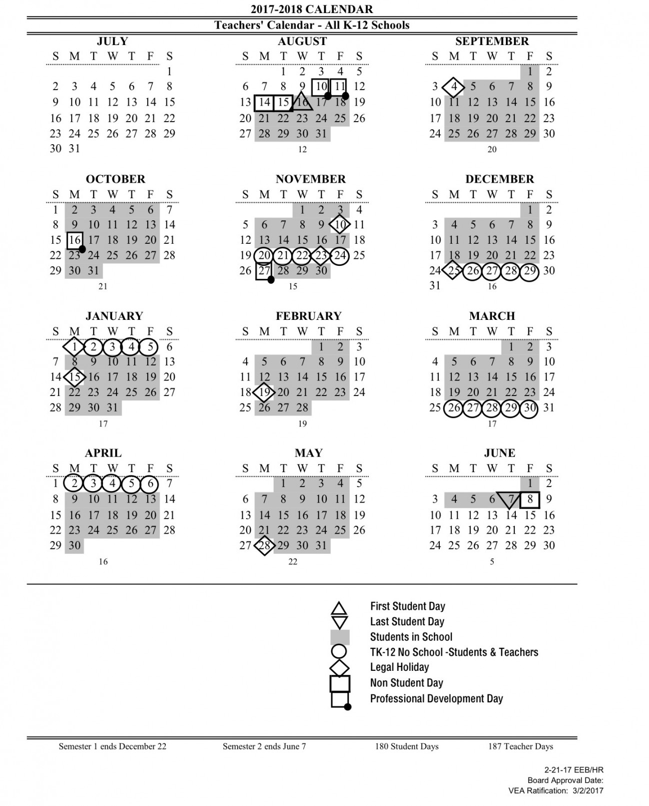 VCUSD Calendars – Vallejo Education Association