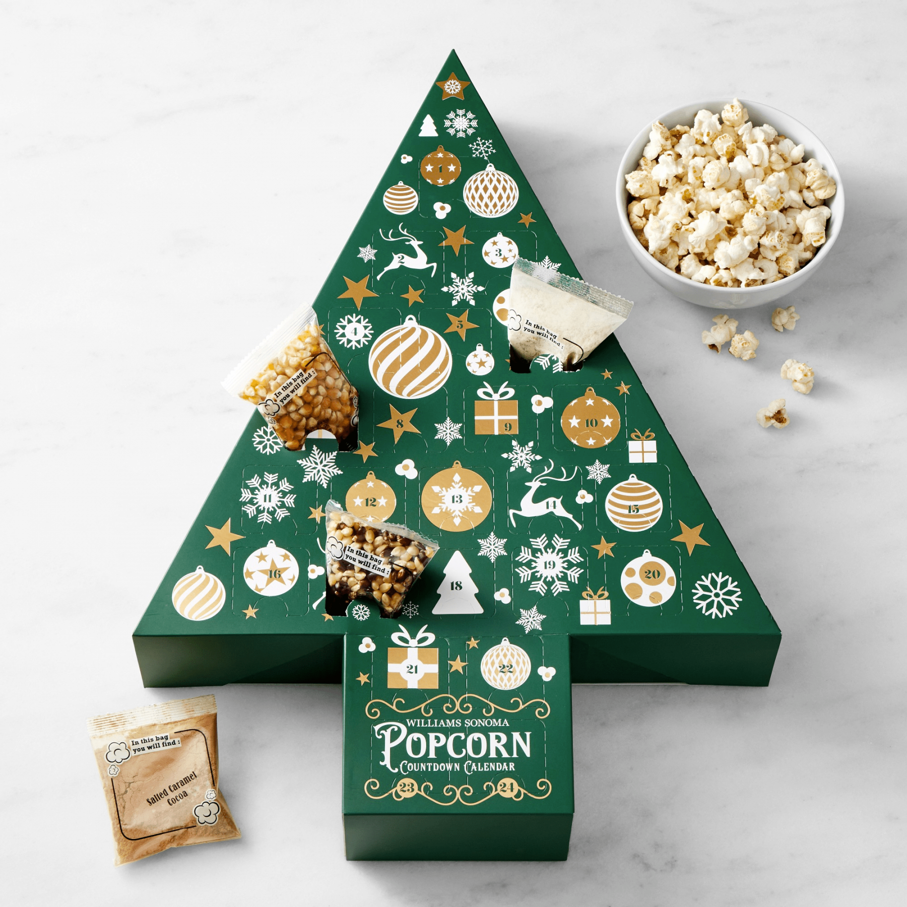 Williams Sonoma Christmas Popcorn Advent Calendar:  Days Of