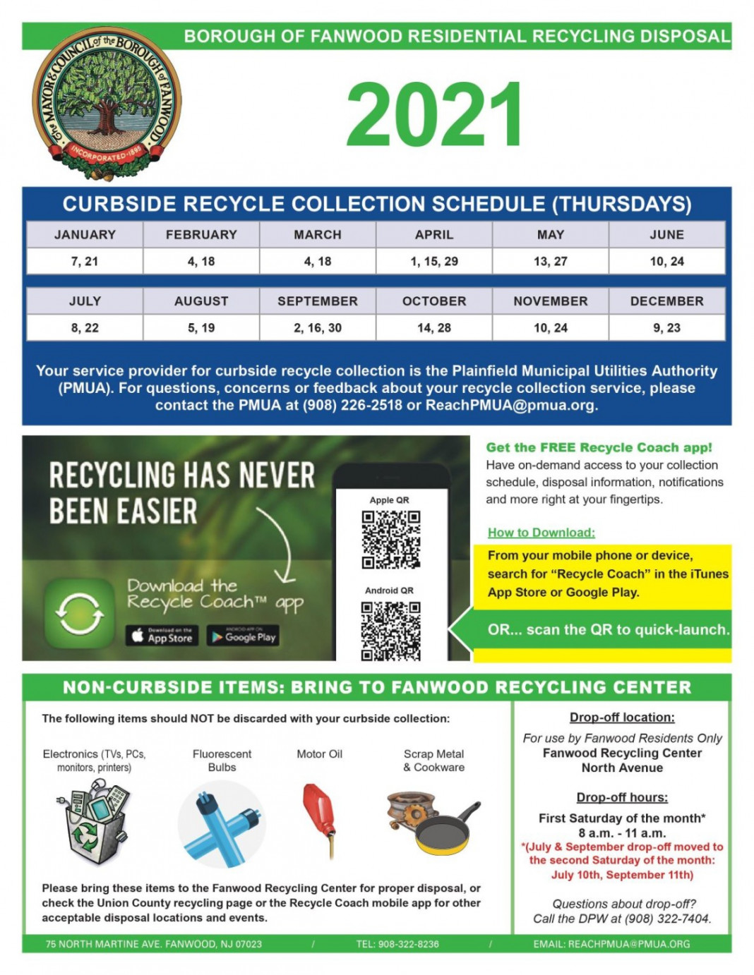 Brookhaven Recycling Calendar