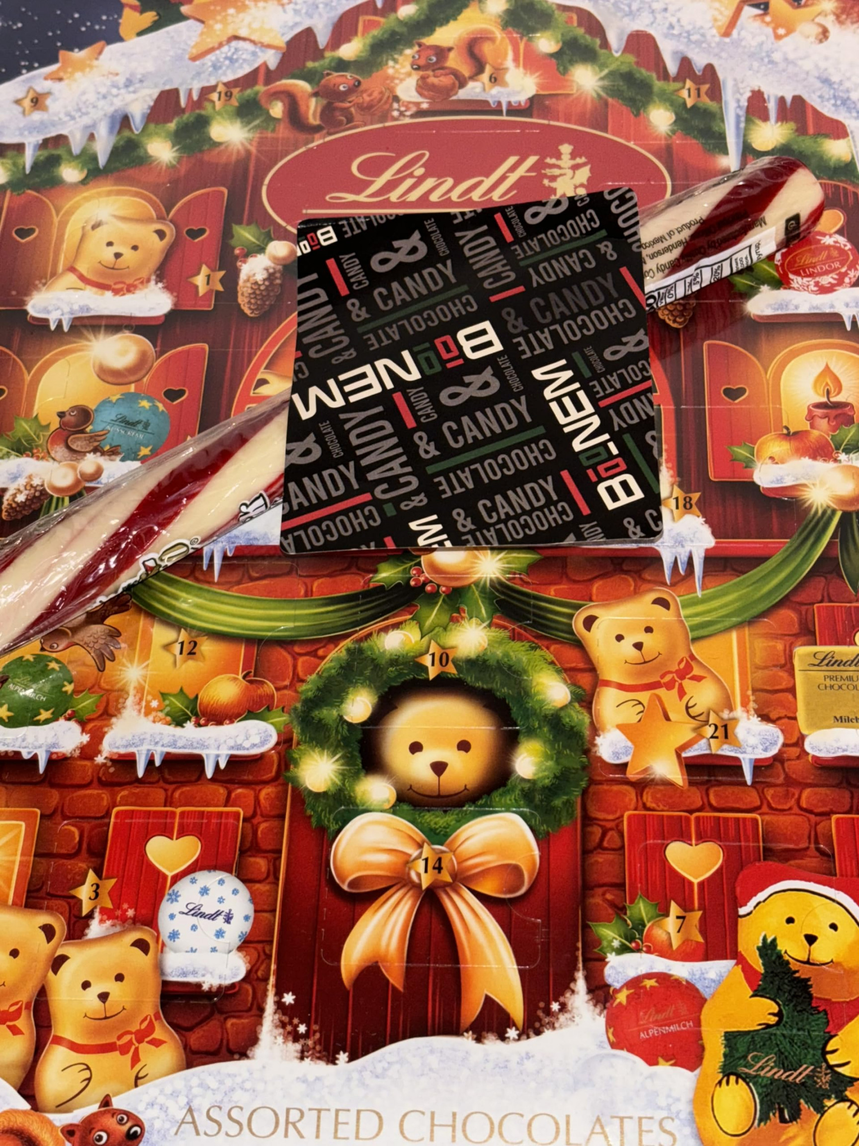 Chocolate Advent Calendar  with Christmas Candy/ christmas Candy Cane