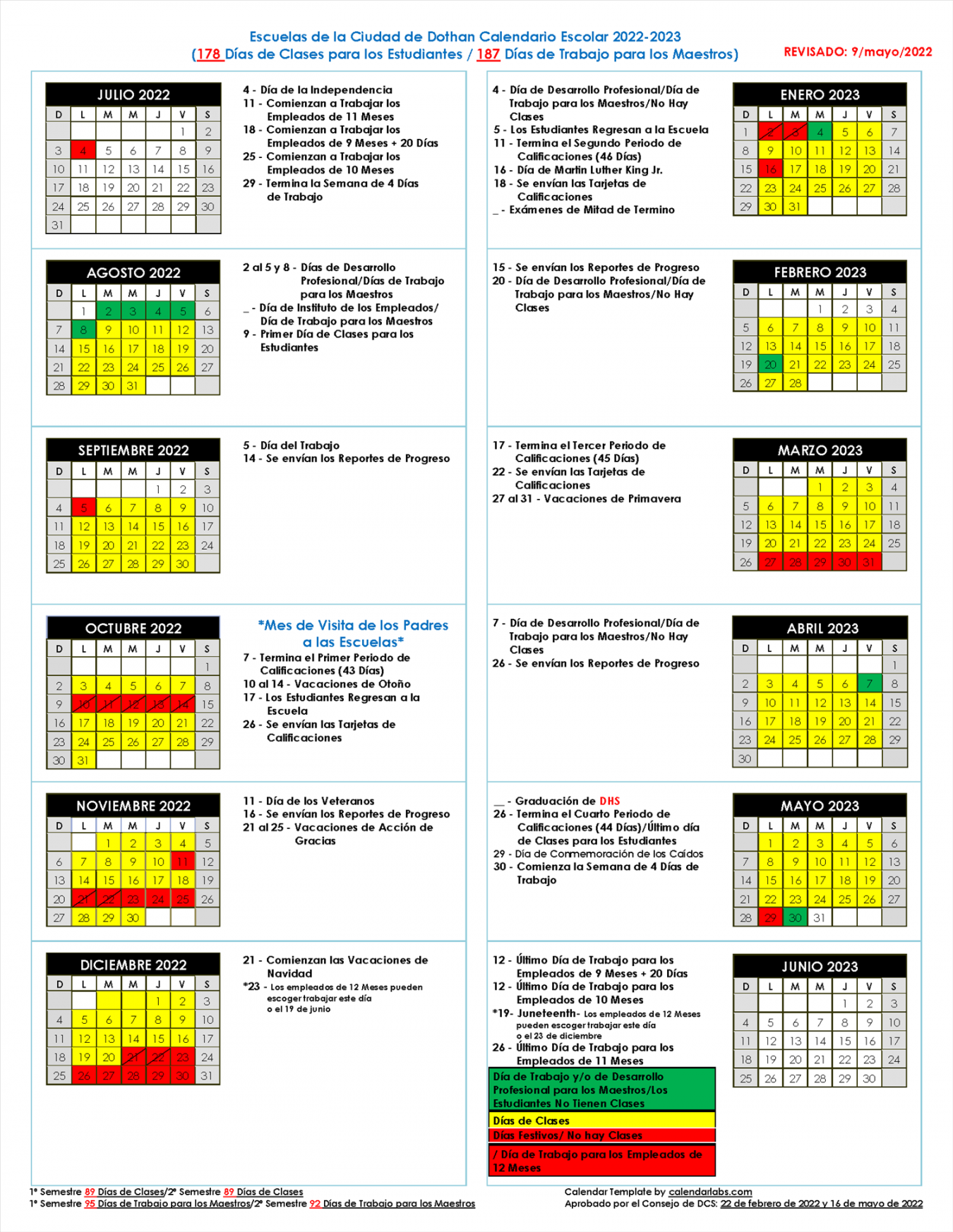 Dothan City Schools Releases - School Calendar