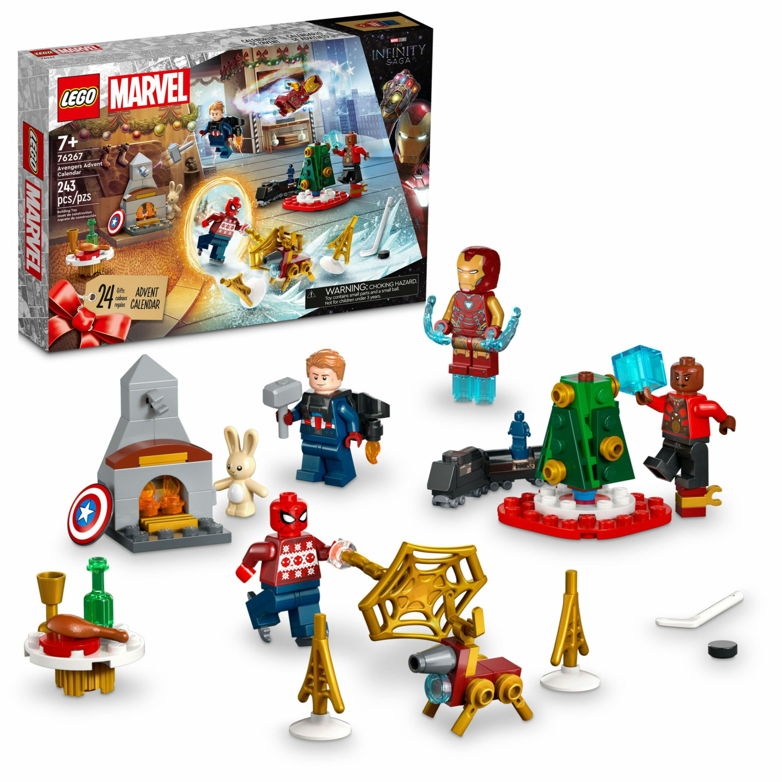 LEGO Marvel Avengers  Advent Calendar  Holiday Countdown Playset  with Daily Collectible Surprises and  Super Hero Minifigures such as  Doctor