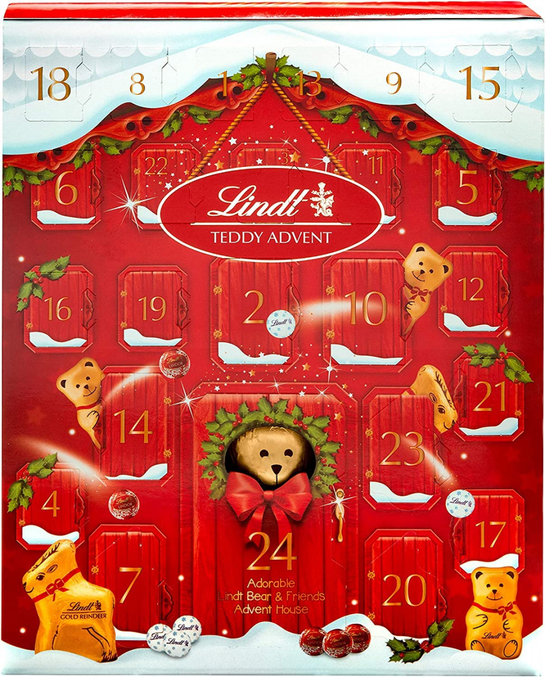 Lindt Bear & Friends Advent Calendar,  Fine Milk and White Chocolates,  g
