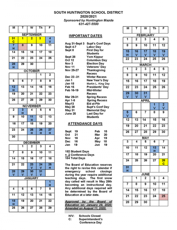 /  School Calendar District