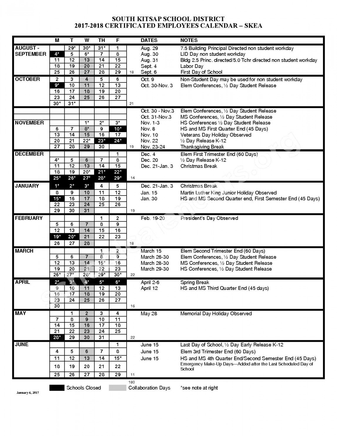 -  School Calendar  South Kitsap School District – Port