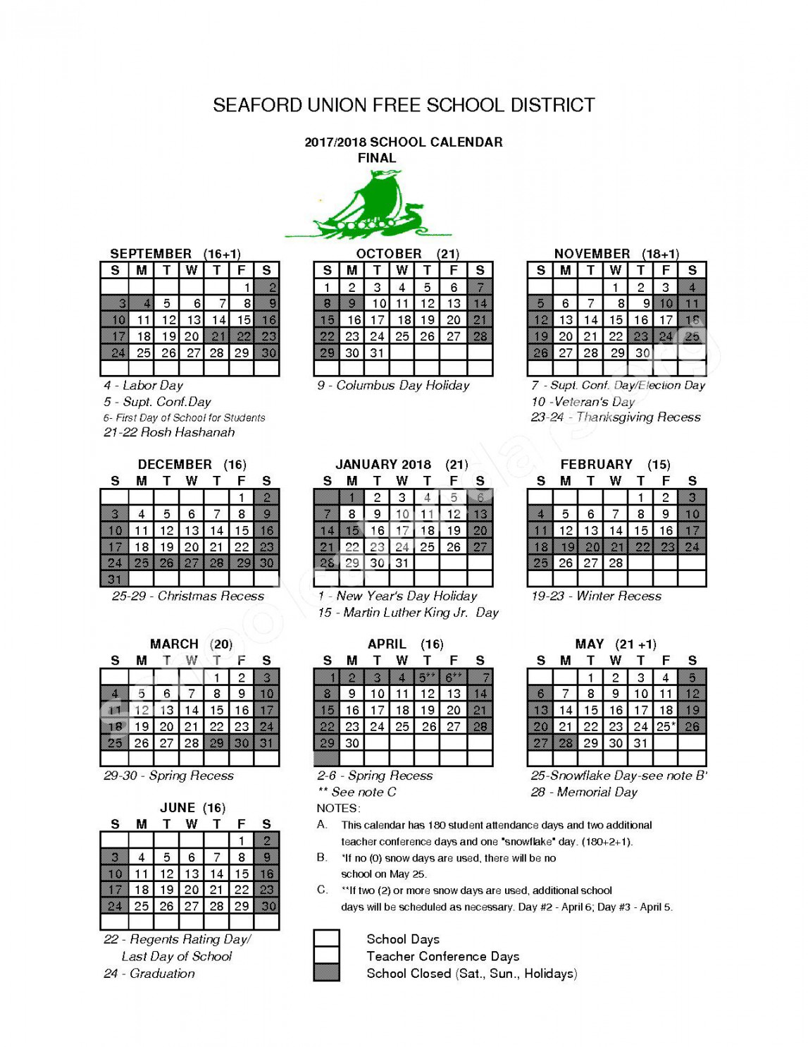 Seaford Union Free School District Calendars – Seaford, NY