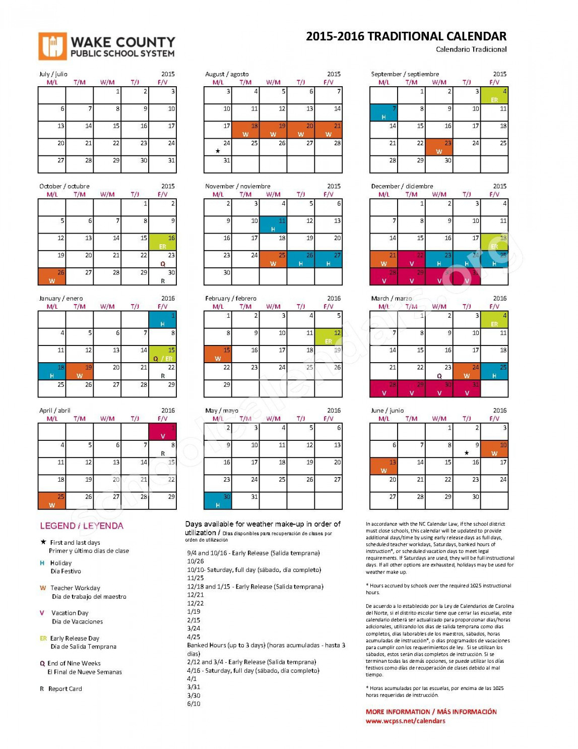 Wake County Calendar -
