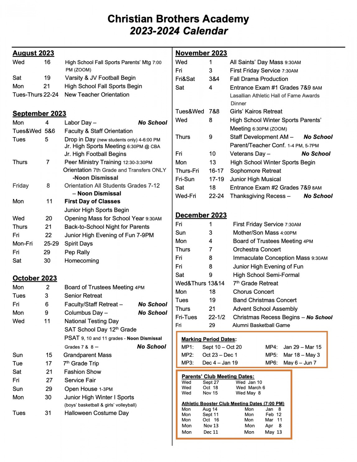 Academic Calendar Syracuse University