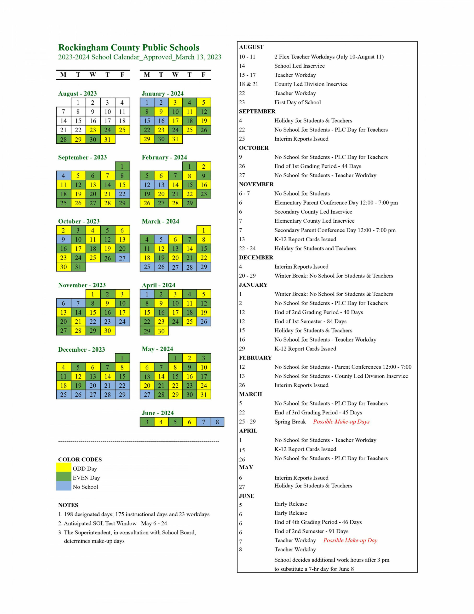 Calendar & Schedules  Rockingham Academy