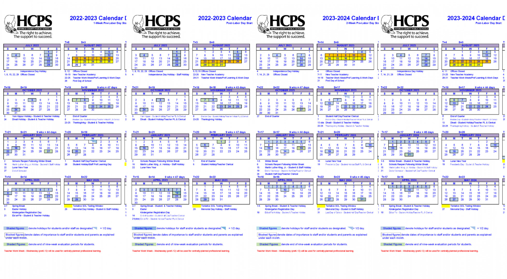 Henrico County Public Schools proposes draft calendars for future