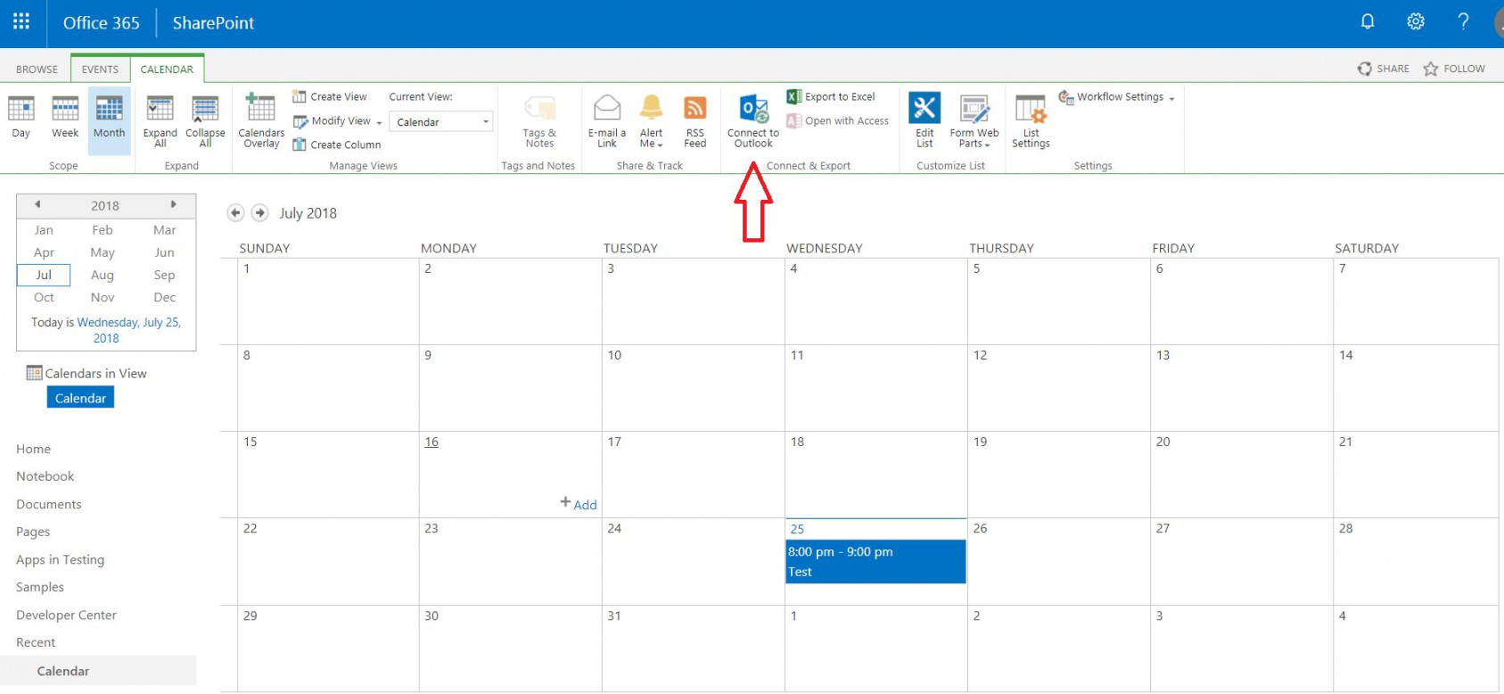 How To Sync A Sharepoint Calendar With Outlook?