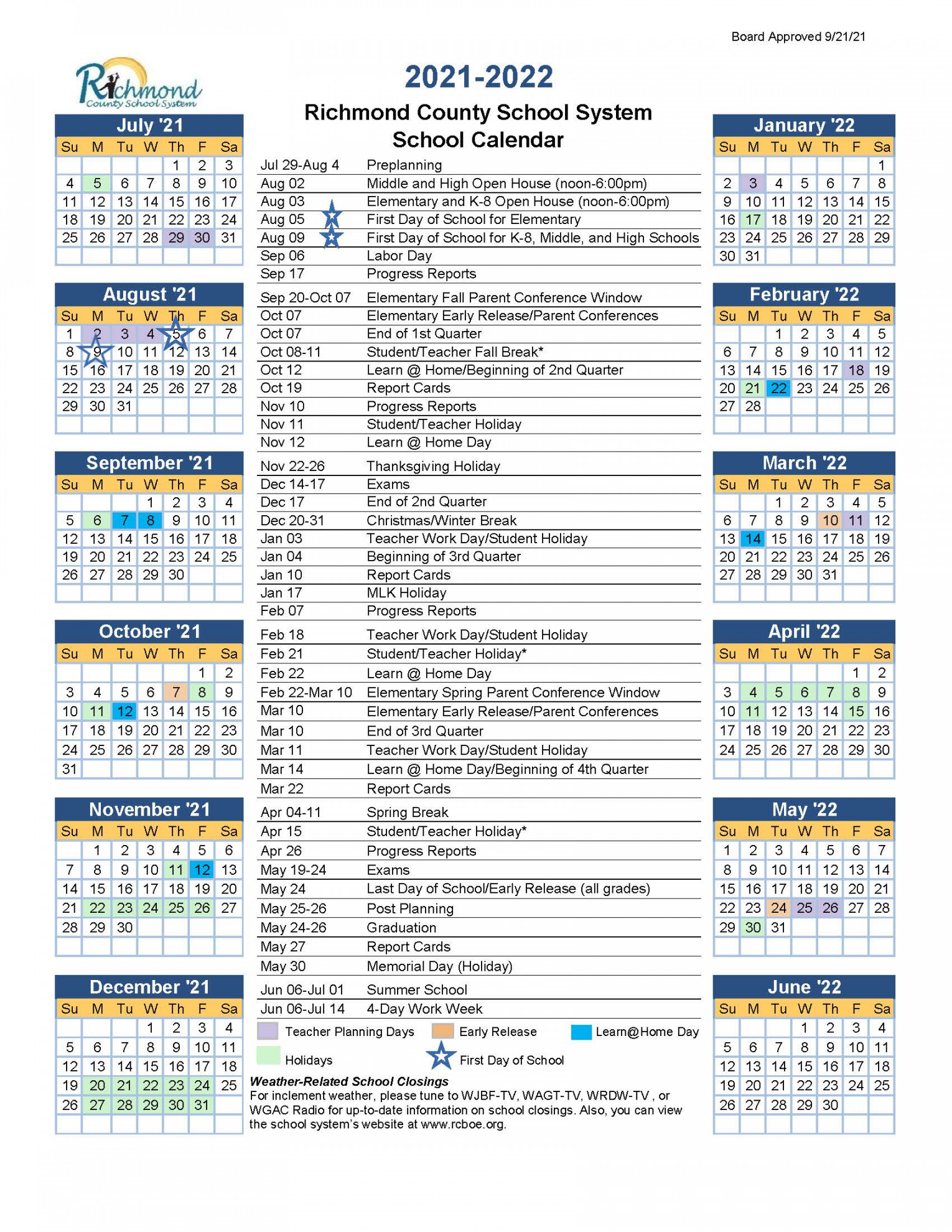RCBOE adjusts - academic calendar  WJBF