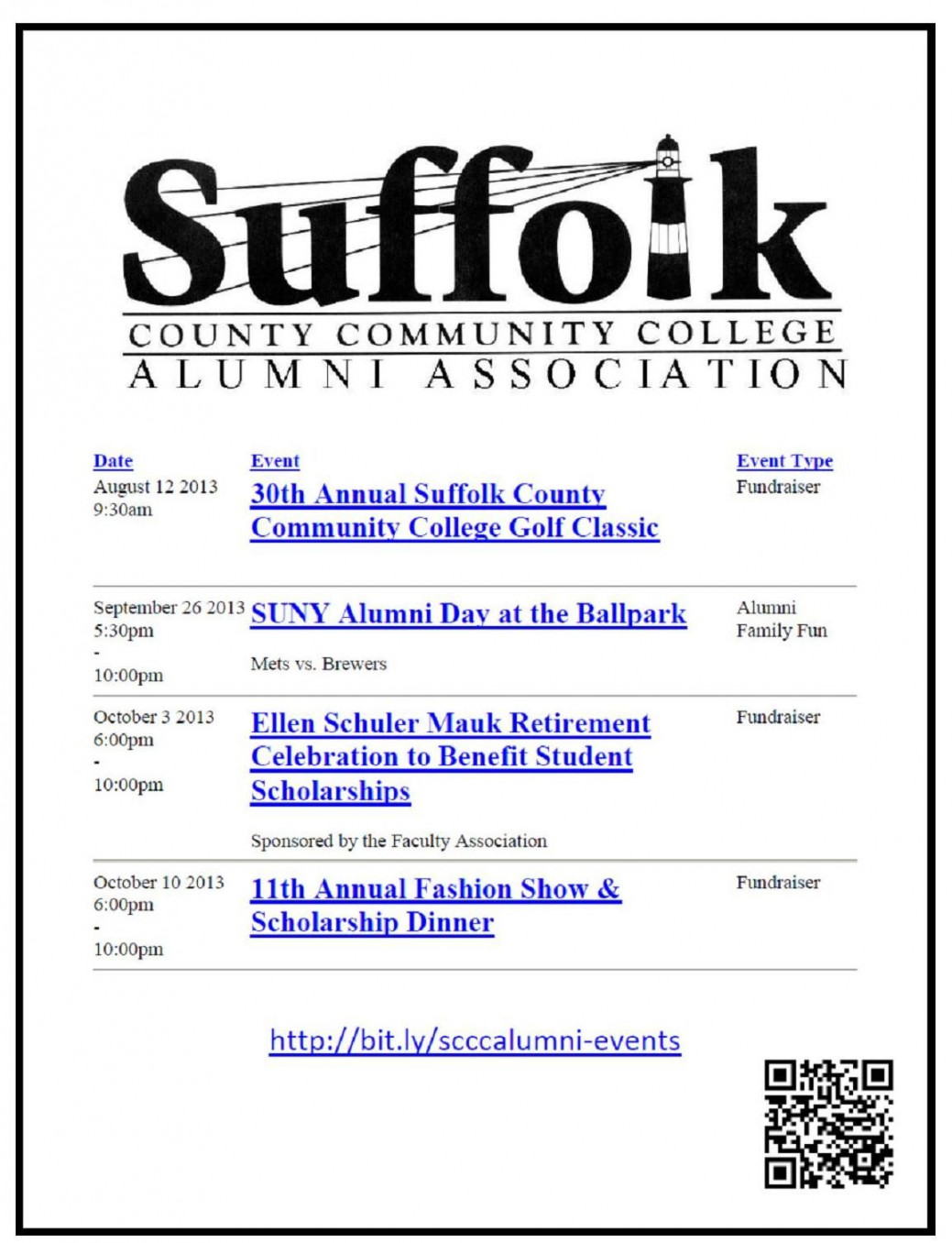 Suffolk County Community College Alumni Calendar //