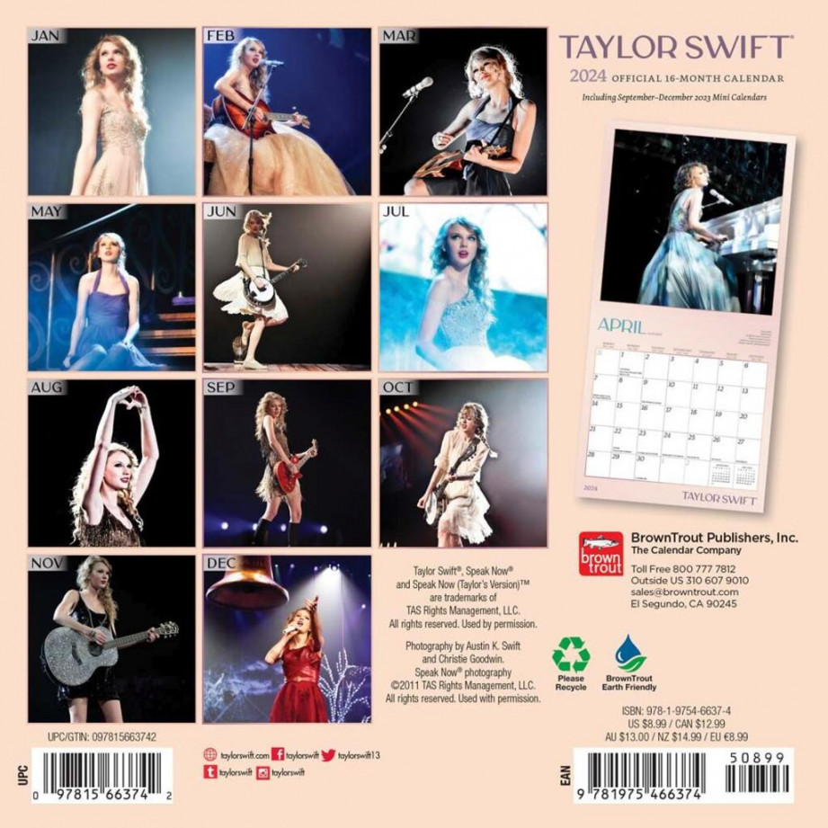 Taylor Swift  Mini Wall Calendar - Calendars