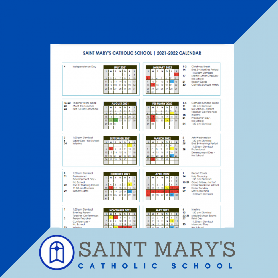 Now Available!  –  School Year Calendar – Saint Mary