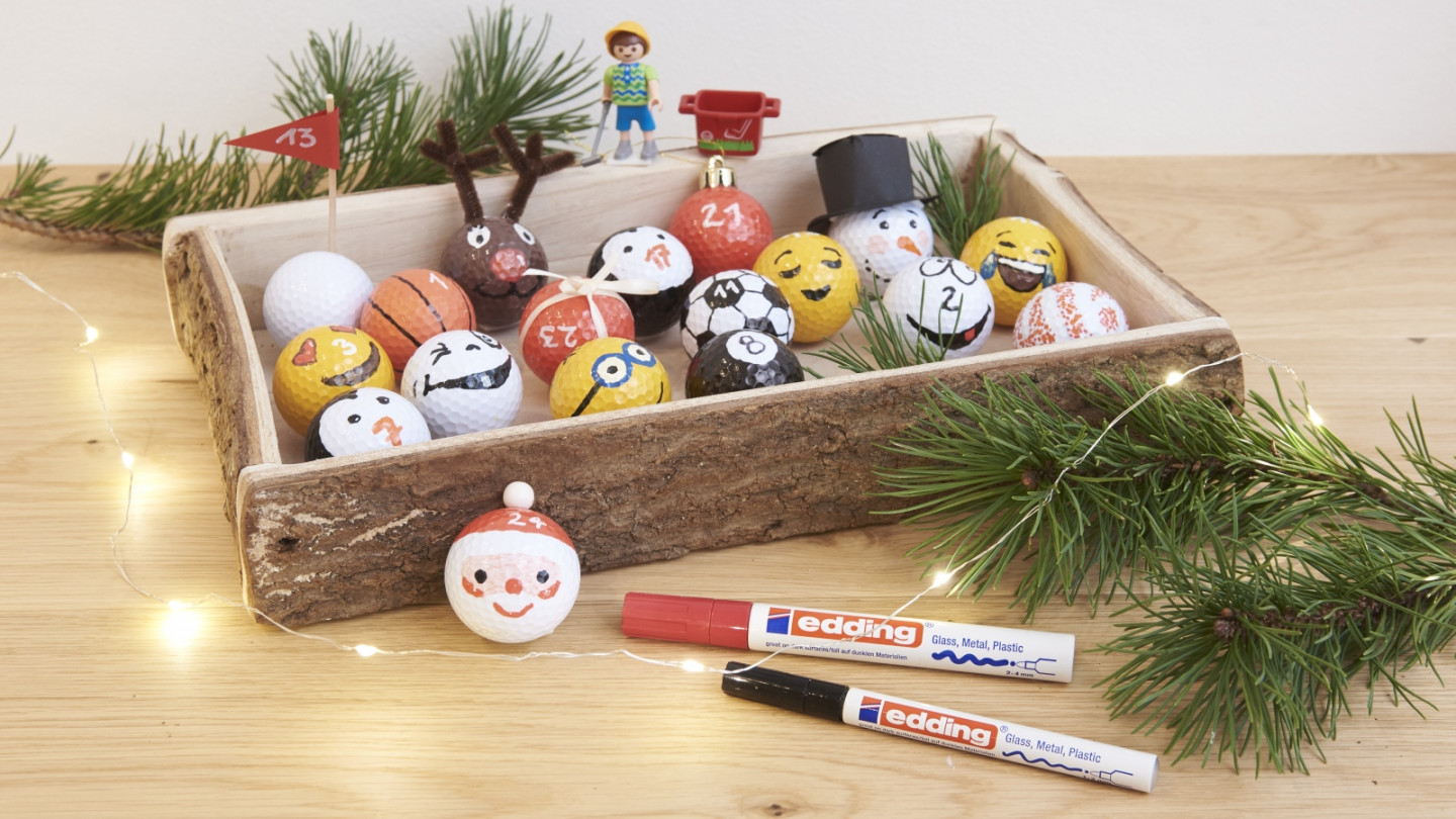 Painted golf ball advent calendar - Ideas - edding