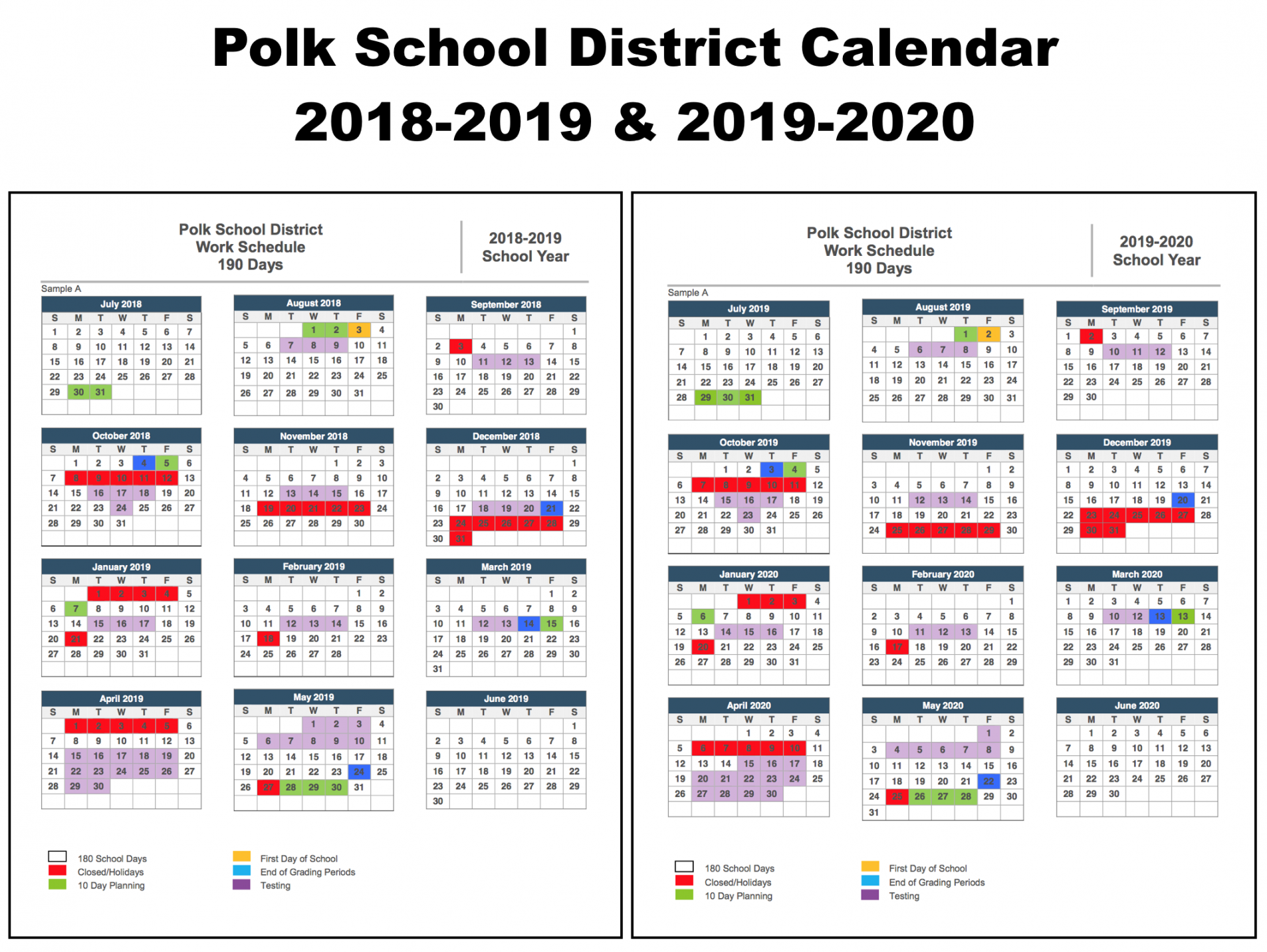 Polk county school calendar Printable File  School calendar