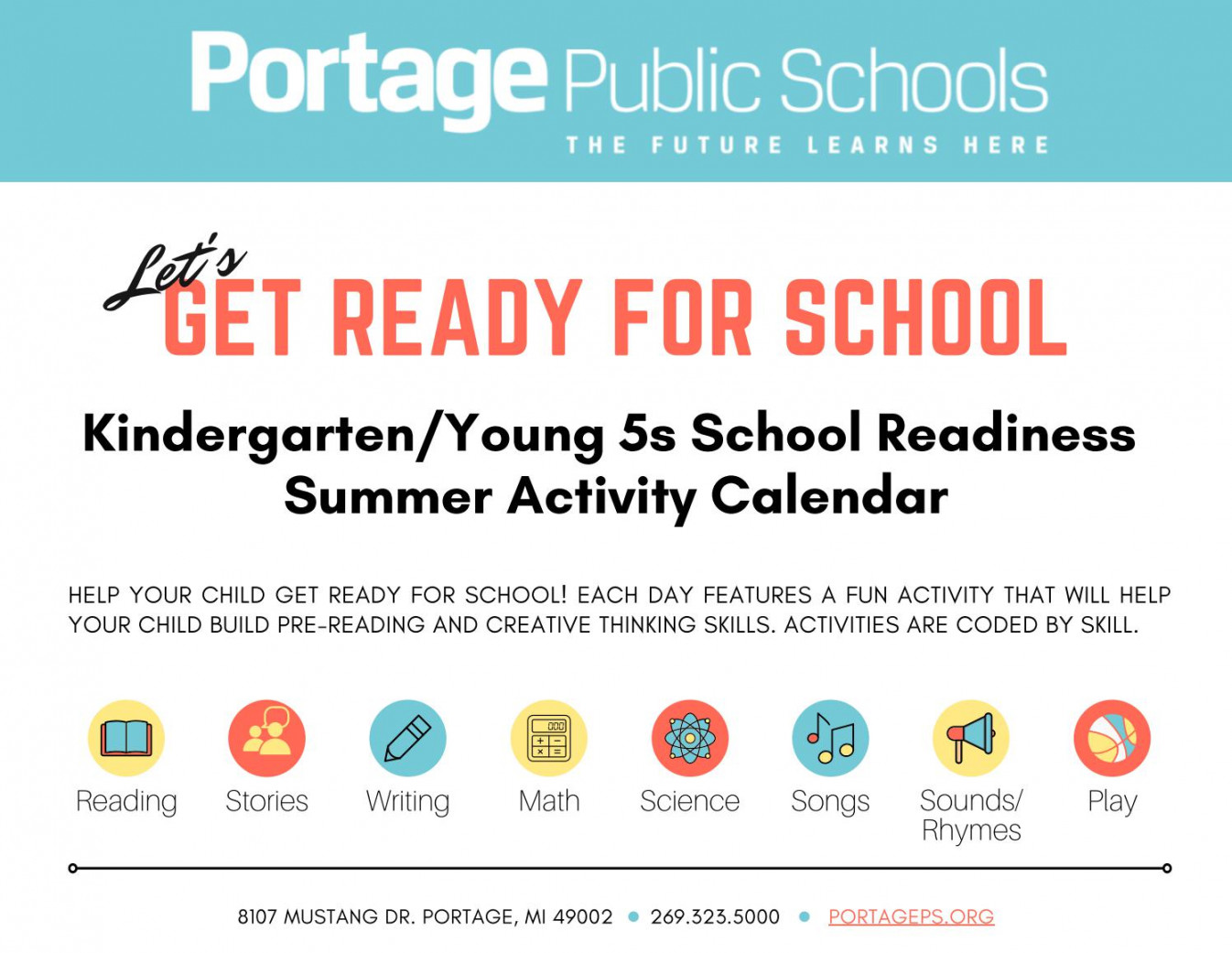 Portage Public Schools  School Readiness Calendar by Janet