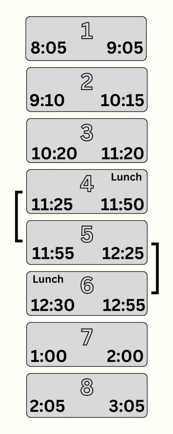 Regular Daily Bell Schedule – Bell Schedule – Paul D